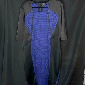 ASOS Curve Blue Plaid and Black Plus Size Dress